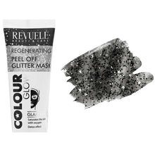 Load image into Gallery viewer, Revuele Colour Glow  Regenerating Facial Peel Off Glitter Mask Black