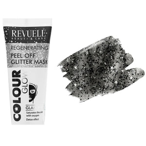 Revuele Colour Glow  Regenerating Facial Peel Off Glitter Mask Black