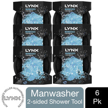 Load image into Gallery viewer, 6 Pack of Lynx Manwasher 2-Sided Shower Tool For A Better Clean &amp; Smell Ready