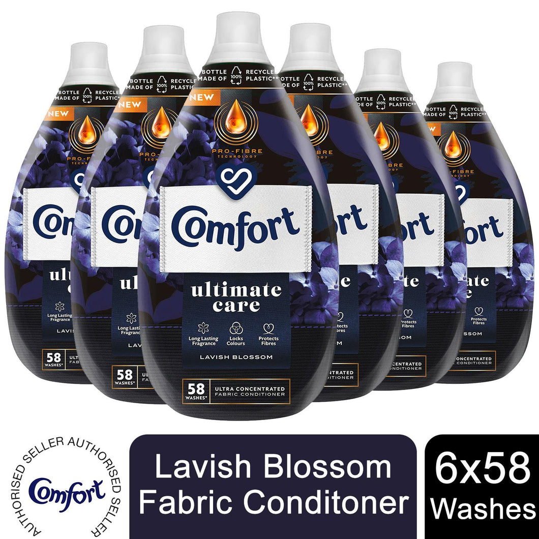 6x870ml Comfort Ultimate Care Lavish Blossom Concentrated Fabric Conditioner58W