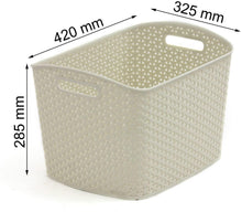 Load image into Gallery viewer, My Style XL Nestable Rattan Basket - 28L XL Rectangle - Vintage White