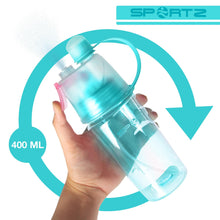 Load image into Gallery viewer, Aquarius Leak Proof Sports Water Bottle with Spray Function - 400ml (Blue)