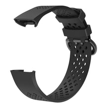 Load image into Gallery viewer, AQ Holes Soft Silicone Replacement Strap Band for Fitbit Charge 3 - Black Large