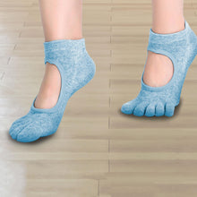 Load image into Gallery viewer, Flo Fashion Women&#39;s Full Toe Non-Slip Grip Yoga Sports Socks Sky Blue