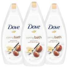 Load image into Gallery viewer, 3 Pack Dove Caring Bath Soak Shea butter with Warm Vanilla Cream, 450ml