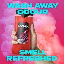 Load image into Gallery viewer, 6X500ml Lynx Recharge Sport Refresh Arctic Mint &amp; Cool Spices Scent Shower Gel