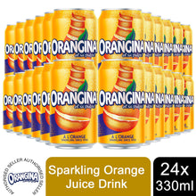 Load image into Gallery viewer, Orangina Can Sparkling Juice Drink 4pk of (6x330ml), 24 CANS