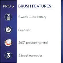 Load image into Gallery viewer, Oral-B Pro 3 3900 Electric Smart Pressure Sensor Duo Toothbrushes, Black &amp; Pink