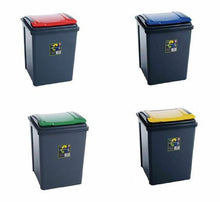 Load image into Gallery viewer, Recycling 50L Slim Bin &amp; Lid Graphite Kitchen Rubbish Dustbin Garden Waste Home