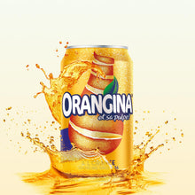 Load image into Gallery viewer, Orangina Can Sparkling Juice Drink 4pk of (6x330ml), 24 CANS