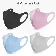 Load image into Gallery viewer, Unisex Face Masks Breathable &amp; Reusable 4 Pieces - Grey, Pink, Blue &amp; Black