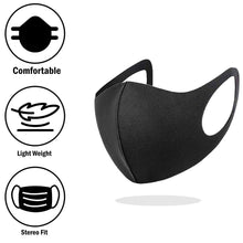 Load image into Gallery viewer, Unisex Face Mask Washable, Reusable, Breathable &amp; Ear Loops 3D Shape Mask, Black