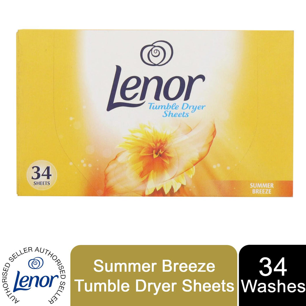 6 x 34 Lenor Sheets Summer Breeze Fabric Softener Dryer
