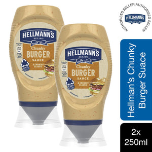 Hellmann's Tabasco ChilliMayonnaise & ChunkyBurger Sauce 1or 2 of Each, 250ml
