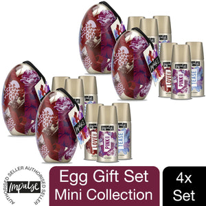 Impulse Easter Egg Mini Collection Gift Egg with 3 Body Spray products for Women ,4pk