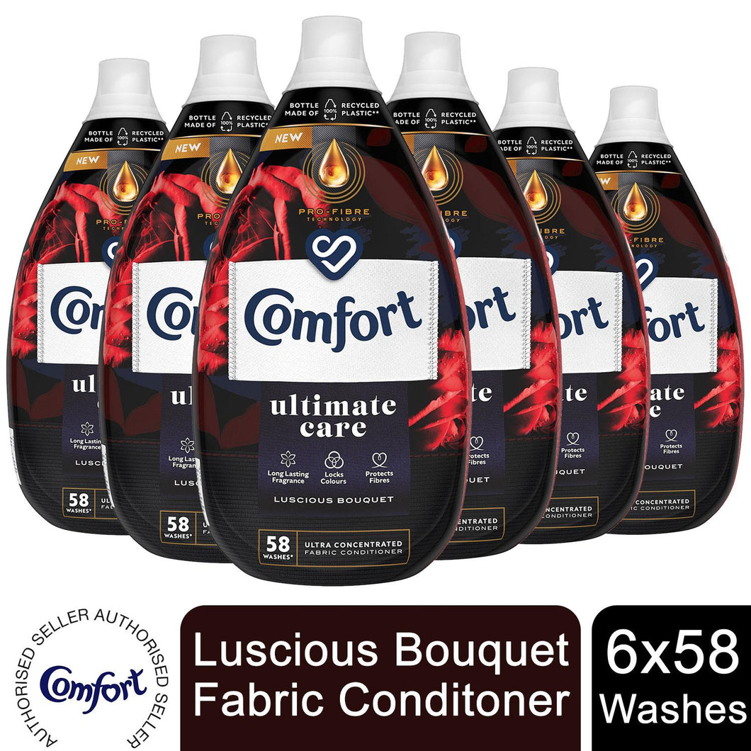 6x 58W Comfort Fabric Luscious Bouquet With Ultra Concentrated Conditioner,870ml