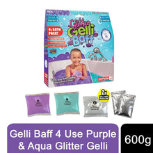 Load image into Gallery viewer, Gelli Baff 4 Use Purple &amp; Aqua Glitter Gelli - 600G