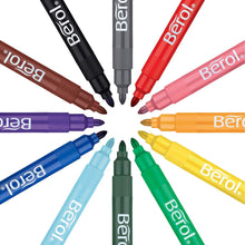 Load image into Gallery viewer, Berol Colouring Pens Felt Tip Assorted Broad Point 1.2mm Washable Tub of 42