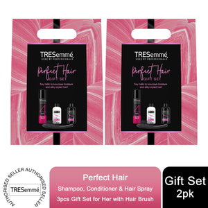 TRESemme Perfect Hair Shampoo, Conditioner, Spray Gift Set for Her w/ Hairbrush