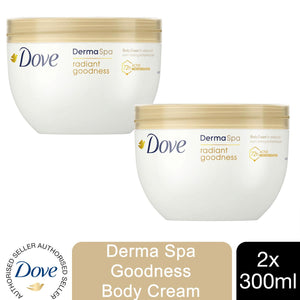 2pk of 300ml Dove DermaSpa Goodness 3 with Omega Oil Body Cream for Dry Skin