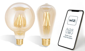 WiZ LED Smart Filament Bulb Amber ES (E27) Tuneable White & Dimmable: