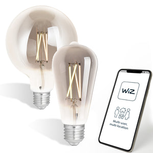 WiZ LED Smart Filament Bulb Smoky ES(E27) Tuneable White & Dimmable: