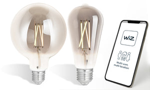 WiZ LED Smart Filament Bulb Smoky ES(E27) Tuneable White & Dimmable:
