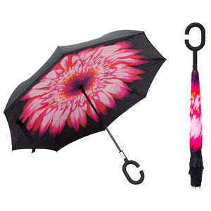 Reversible Windproof Umbrella with C Shape Handle