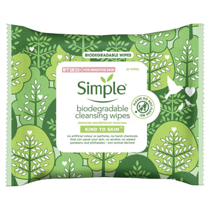 3 x 20 Wipes Simple Kind to Skin Cleansing Wipes For Sensitive Skin