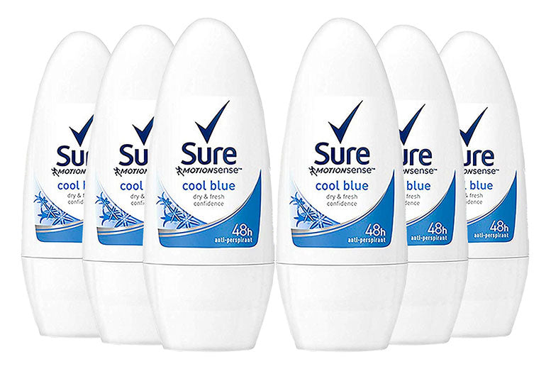 Sure For Women Antiperspirant Roll On, Pack of Six, 50ml