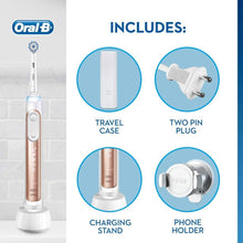 Load image into Gallery viewer, Oral-B Genius 8000 Electric Toothbrush with Heads &amp; Travel Case, Rose Gold