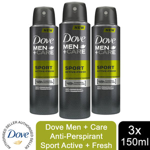 3pk of 150ml Dove Men+Care 48H Powerful Protection Anti-Perspirant