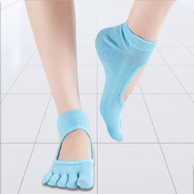 Load image into Gallery viewer, Flo Fashion Women&#39;s Full Toe Non-Slip Grip Yoga Sports Socks Sky Blue