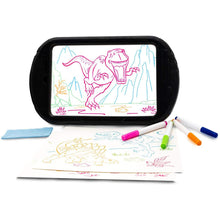 Load image into Gallery viewer, Doodle Kid&#39;s 15.4 Inch Magic LED Light Dinosaur Pictures Magic Drawing Board