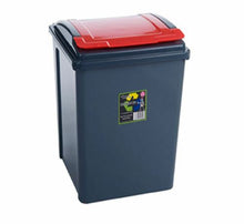 Load image into Gallery viewer, Recycling 50L Slim Bin &amp; Lid Graphite Kitchen Rubbish Dustbin Garden Waste Home