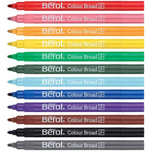 Load image into Gallery viewer, Berol Colouring Pens Felt Tip Assorted Broad Point 1.2mm Washable Tub of 42