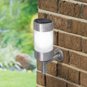 Benross Weatherproof Stainless Steel Auto-On White LED Solar Powered Wall Light