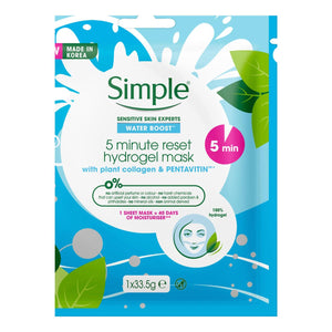 5x of Simple Kind to Skin Moisturising & Hydrating Sheet Mask with NaturalFibers