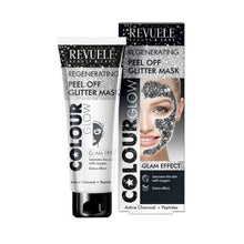 Load image into Gallery viewer, Revuele Colour Glow  Regenerating Facial Peel Off Glitter Mask Black