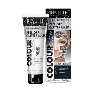 Revuele Colour Glow  Regenerating Facial Peel Off Glitter Mask Black