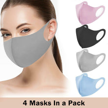 Load image into Gallery viewer, Unisex Face Masks Breathable &amp; Reusable 4 Pieces - Grey, Pink, Blue &amp; Black