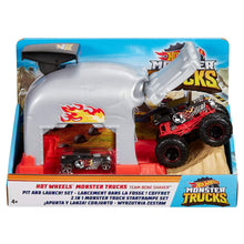 Load image into Gallery viewer, Hot Wheels Monster Trucks Pit and Launch Play Set Asst