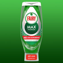 Load image into Gallery viewer, Fairy MaxPower 4x Less Scrubbing Washing Up Liquid for Tough Stains, 6x660 ml