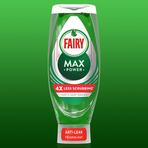 Fairy MaxPower 4x Less Scrubbing Washing Up Liquid for Tough Stains, 6x660 ml