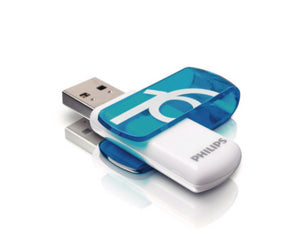 Philips USB 2.0 Vivid Edition Flash Drive Memory Key, 16GB, Blue