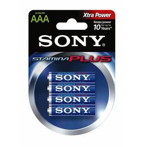 Sony Stamina Plus Alkaline Batteries - 4 Pack AAA