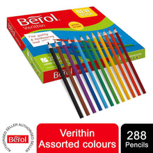 Load image into Gallery viewer, Berol Colouring Pencils Verithin Pre-Sharpened Assorted Colours 288 Pack