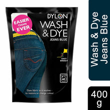 Load image into Gallery viewer, DYLON Wash &amp; Dye Fabric Dye, Jeans Blue, 2 Packs of 350g