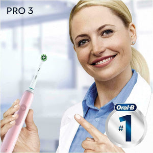 Oral-B Pro 3 3900 Electric Smart Pressure Sensor Duo Toothbrushes, Black & Pink