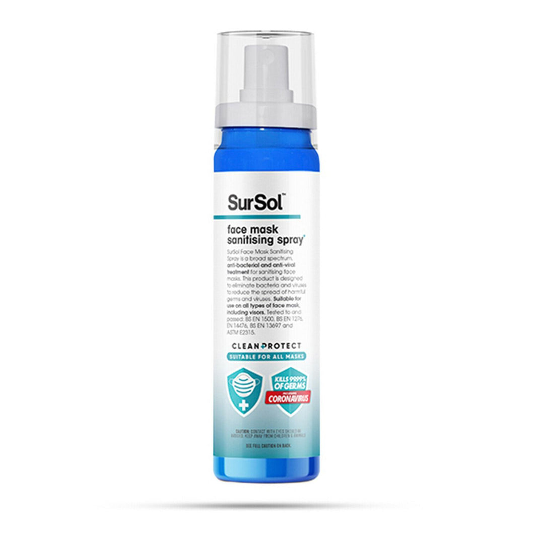 SurSol Face Mask Sanitising Spray, Suitable for all Masks, 100ml